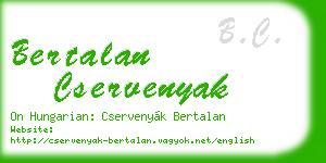 bertalan cservenyak business card
