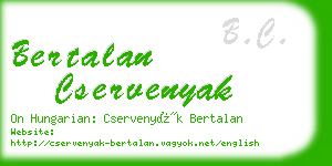 bertalan cservenyak business card